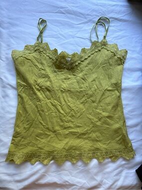 Vintage Nine & Co. Olive Lace-Trim Camisole